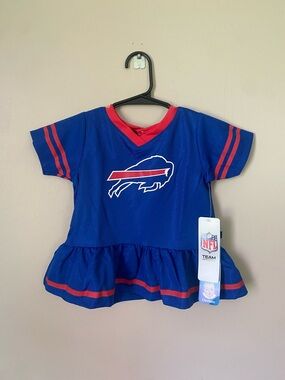 NFL Buffalo Bills Girls Blue and Red Ruffle Mesh Top